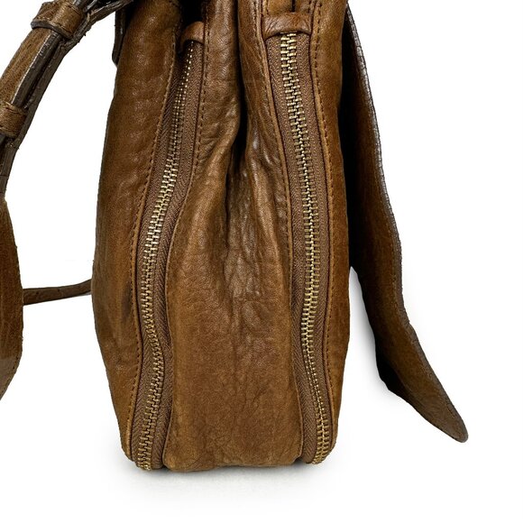 Jerome Dreyfuss Albert Messenger Crossbody Bag Brown Leather - Picture 5 of 16